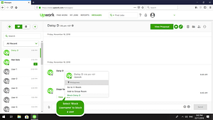 Upwork interface