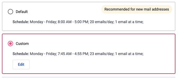 Mailshake scheduling interface