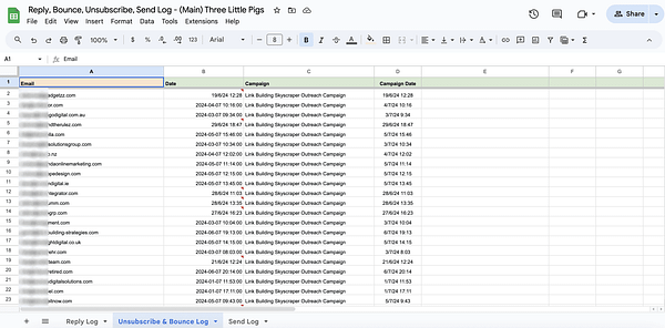 SEO outreach data management