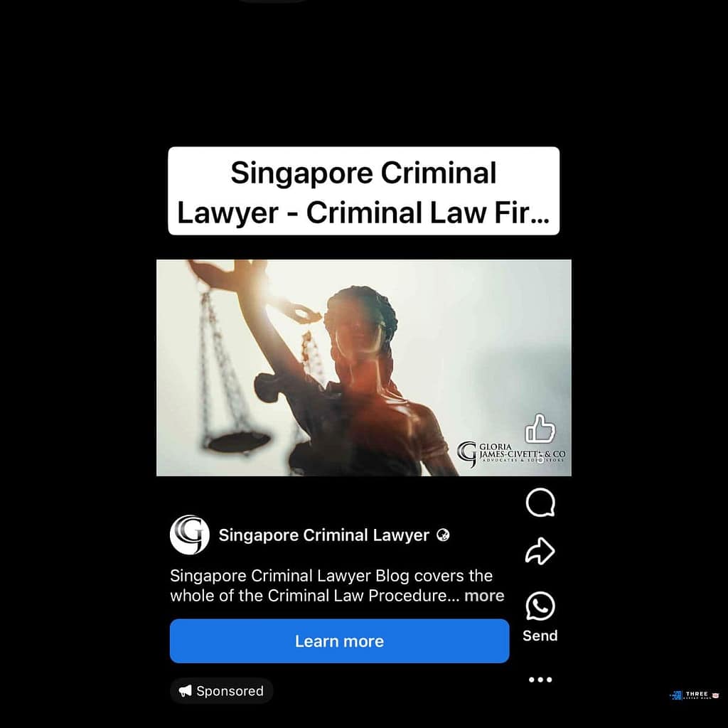 Facebook Ad for a Criminal Law Firm