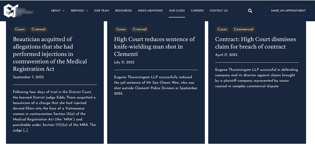 Case Studies of Criminal Law Firm in Singapore